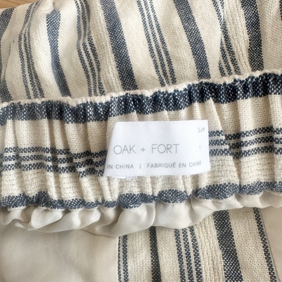 Linen Skirt “Oak + Fort” Button front - Blue/White Stripe Linen- Size Small - Picture 5 of 8